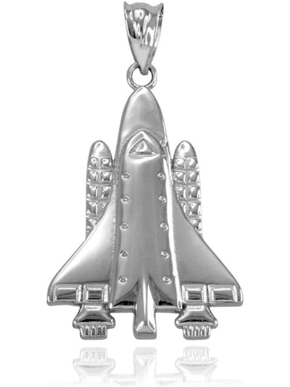 925 Sterling Silver Space Shuttle Rocket Charm Pendant - Unique Gift for Space